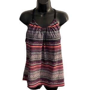 Kona Sol Women's Tankini Halter top - Pink and Black